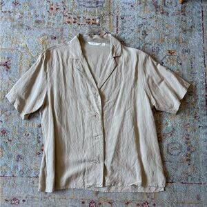 Uniqlo Light Beige Linen Blend Shirt